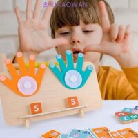 Zhuxaowan Đếm Ngón Tay Đồ Chơi Toán, Đồ Chơi Montessori Trẻ Em Nhiều Màu Sắc DIY, Văn Phòng Phẩm Họa Tiết Lòng Bàn Tay Đồ Chơi Giáo Dục Gỗ Mẫu Giáo
