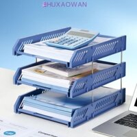 Zhuxaowan Giá đỡ tập tin ba lớp, Máy tính để bàn sắp xếp tập tin Khay lưu trữ tập tin A4, Hộp đựng tập tin thời trang Khay tập tin nhiều lớp bằng nhựa tối giản Cung cấp văn phòng tại nhà