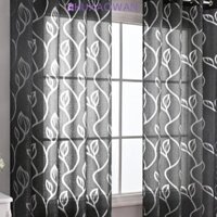 Zhuxaowan Rèm Cửa Sổ, Rèm Sheer Họa Tiết Lá Phong Cách Mục Vụ Thanh Lịch, Gạc Điều Trị Cửa Sổ Mềm Lãng Mạn Màn Vải tuyn Phòng Khách