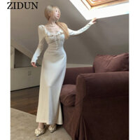 ZIDUN váy Đầm váy nữ body đầm Dễ thương Cổ điển Minimalist Vintage WLQ24A13UX 13Z250328