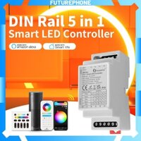 Zigbee 3.0 DC12-54V Din Rail 5 trong 1 RGBCCT/RGBW/RGB/WWCW CCT/Bộ điều khiển dải đèn LED mờ Alexa Tuya Conbee Zigbee2mqtt tương lai