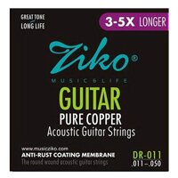 Ziko 011-050 Dr-011 Acoustic Guitar Strings Pure Copper Anti-Rust Strings Musical Instruments Accessories