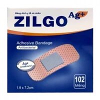 Zilgo Ag  Adhesive Bandage 102 miếng - Băng cá nhân ion bạc kháng khuẩn