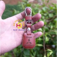 [Zinger] Bao da chìa khóa xe Mitsubishi zinger bằng da bò, kèm tặng móc khóa