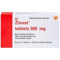 Zinnat Tablets 500mg trị nhiễm khuẩn (1 vỉ x 10 viên) Cefuroxim – Glaxo Operations UK Limited