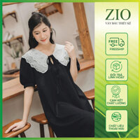 ZIO- Váy BẦU  suông A cổ ren PHONG CÁCH  Hàn Quốc - ZiO012