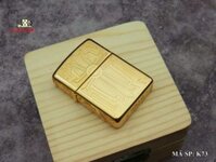 ZIPPO CHÍNH HÃNG  HOA VĂN THẬP GIÁ MẠ VÀNG 18K