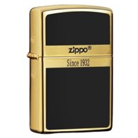 Zippo Gold-plated Black Enamel Logo Zippo 1932 Design – 2GBE
