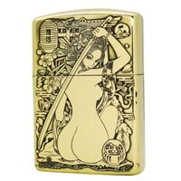 Zippo USA chủ đề nữ chiến binh Geisha Samurai cầm kiếm Katana 3D xuất Nhật cao cấp