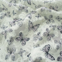 Ziqi Donglai Mantian Bướm In Kỹ Thuật Số Jacquard Tua Rua Vải Voan Xuân Hè In Vải Bán Trong Suốt