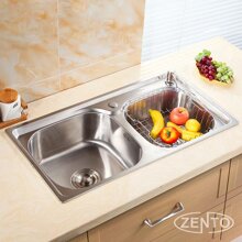 Chậu rửa bát 2 hố inox zento SK8143