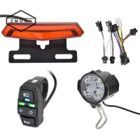 Zmonh 24-48V Xe Đạp Điện Phía Trước Phía Sau Bộ Đèn Pha Sừng Công Tắc Ebike Biến Đèn Đuôi Chức Năng Phụ Kiện Xe Đạp Điện * Mới