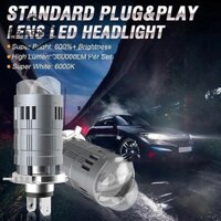 Zmonh H4 6500K M01F Ống kính máy chiếu LED Mini Bóng đèn ô tô Đèn pha tự động Turbo Đèn Canbus Plug Play Dual Motorcycle High Low Beam * mới