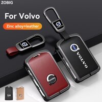 Zobig kim loại với Volvo Key Fob Cover Key Fob Case cho Volvo 2017-2025 XC90 XC60 XC40 S90 V90 S60 V60 Vỏ kim loại & bảo vệ da 4 nút Phím thông minh
