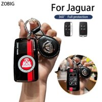 Zobig Racing phong cách ABS cho Jaguar Key Fob Cover, Key Fob Case cho Jaguar Car Key Case Shell có móc khóa Phù hợp cho 2018-2024 Jaguar XE XF XJ F-PACE F-TYPE E-PACE con điều khiển từ xa chính hãng