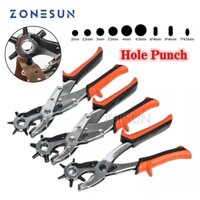 Zonesun Máy đục lỗ bằng da bằng vải cầm tay nhiều kích thước Công cụ đục lỗ tròn và hình elip cho dây da DIY, Dây đeo đồng hồ, Dây đeo túi xách, Dây đeo giày, Giấy, Tấm mỏng bằng nhựa
