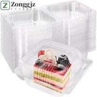 Zonggjz 100 Chiếc Hộp Nhựa Dùng Một Lần, Có Nắp Vuông Hộp Đựng Thực Phẩm Mang Theo, Hộp Bánh Phô Mai Bằng Nhựa Có Thể Xếp Chồng Tiện Lợi Đám Cưới