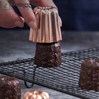 Zonggjz 4 Khuôn Làm Bánh Kẹo, Khuôn Làm Bánh Canele Chống Dính Mini, Nướng Hợp Kim Nhôm Phong Cách Pháp Cupcake Khuôn Cupcake