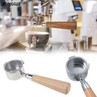 Zonggjz 51mm Portafilter Phụ tùng thay thế tay cầm bằng gỗ gia đình cho tay cầm Delonghi Giỏ lọc 3 tai cho EC680