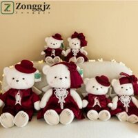 Zonggjz Búp Bê Gấu Sang Trọng, Mô Phỏng Váy Cưới Gấu Sang Trọng Đồ Chơi, Kèm Đồ Chơi Cotton PP Hoạt Hình Cặp Đôi Gấu Thú Nhồi Bông Gối Trẻ Em Bé Gái Bé Trai