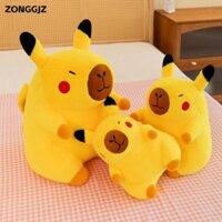 Zonggjz Capybara Đồ chơi sang trọng, Gối ôm sát hình Pikachu 30 / 38cm, Gối động vật nhồi bông mềm khổng lồ sáng tạo Trang trí nội thất