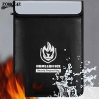 Zonggjz cho tài liệu Túi đựng tiền chống cháy có giá trị có dây kéo chống nước 2200°F