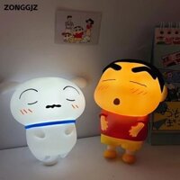 Zonggjz Crayon Shin Chan Night Light, Bảo vệ mắt Cảm biến cảm ứng Đèn ngủ nhỏ, Quà tặng ba cấp sáng tạo Trang trí đầu giường Crayon Shin Chan Light Home