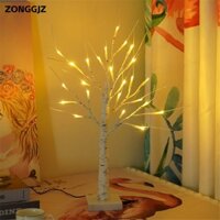 Zonggjz Đèn Cây Bạch Dương Ngoài Trời 60CM Trứng Treo Trắng Phục Sinh Đèn LED