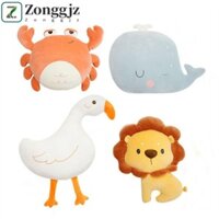 Zonggjz Động Vật Gối Kawaii Quà Tặng Giáng Sinh Đệm Ngỗng Cua Cá Voi Nhồi Bông Sư Tử