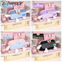 Zonggjz Hộp đựng bút chì Milky ZONGGJZ, Túi đựng bút chì vải dung tích lớn không thấm nước, Hộp lưu trữ Dây kéo nhiều lớp có hộp đựng bút chì kem tay & chân Văn phòng phẩm sinh viên
