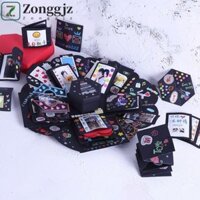 Zonggjz Hộp Nổ Trái Tim Tình Yêu, Sổ Lưu Niệm Handmade Gấp Album Ảnh Hộp Quà Tặng, Giấy Tự Dính Trí Nhớ Tình Yêu DIY Handmade Album Ảnh Cưới Cầu Hôn