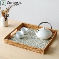Zonggjz Mây Vỏ Khay, Mây Dệt Sáng Tạo Dệt Giỏ Trái Cây, Dệt Tay Chắc Chắn Handmade Nhiều Màu Sắc Đĩa Trái Cây Khô Trang Trí Nhà