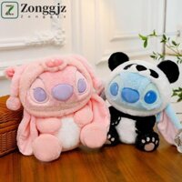 Zonggjz Stitch Cos Panda Sang Trọng Búp Bê, PP Cotton Koala Panda Lilo Stitch Đồ Chơi Sang Trọng, Cô Gái Đáng Yêu Lợn Cừu Lông Tơ Cosplay Đồ Chơi Anime Nhồi Bông Trang Trí Tiệc Sinh Nhật