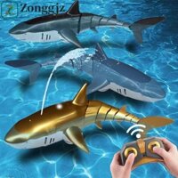 Zonggjz Tàu điều khiển từ xa Đồ chơi điện ngoài trời mát mẻ Quà tặng trẻ em Đồ chơi cá mập Động cơ điện Cá mập điều khiển từ xa