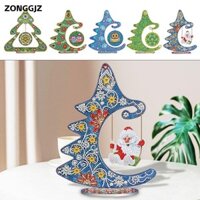 Zonggjz Tranh Giáng Sinh Thủ Công DIY Bộ Dụng Cụ Nghệ Thuật Trang Trí Giáng Sinh Cú Ông Già Noel Pha Lê Thêu