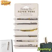 Zooming Bút giấy phẳng tuyệt vời, Thẻ bút giấy mực đen đa năng, Bút hai mặt siêu mỏng thực tế có thể xé được tuyệt vời để viết và đánh dấu trang