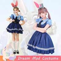 Zootopia Judy Hopps Trang Phục Hóa Trang Cho Người Lớn Người Phụ Nữ Dễ Thương Màu Xanh Đầm Cho Trẻ Em Bé Gái Halloween Giáng Sinh Trình Diễn Trang Phục