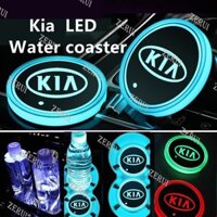 Zr Cho 2 Chiếc Dành Cho Xe KIA K3 KX3 K4 K5 Sportage Cerato RIO Xe Nước Coaster LED Nội Thất Ô Tô Đầy Màu Sắc Phát Sáng Cốc Nước Máng Thảm Trang Trí