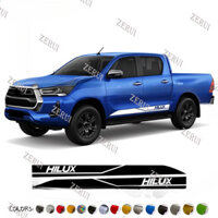 Zr Cho 2 Chiếc Dành Cho Xe Toyota Hilux Thân Cửa Bên Sọc Váy Dán Vinyl Decal Phụ Kiện Xe Hơi