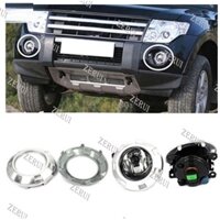 Zr Cho 2 Chiếc Phía Trước Sương Mù Đèn Bạc Chrome Bao Khung Dành Cho Mitsubishi Pajero Montero Pajero V93 V97