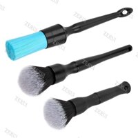 Zr Dành Cho 3 Bộ Bàn Chải Chi Tiết Ô Tô Siêu Mềm, Bộ Bàn Chải Chi Tiết Tự Động Cho Bề Mặt Thanh Lịch, Để Vệ Sinh Lỗ Thông Khí Động Cơ Bay Biểu Tượng Bảng Điều Khiển Bánh Xe Ghế, Động Cơ, Đai Ốc Bánh Xe