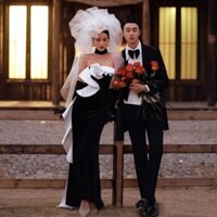 Zs quý bà và quý tộc ánh sáng sang trọng chụp ảnh Studio Chủ Đề quần áo mới chụp ảnh Retro ảnh nghệ thuật váy cưới đen váy kiểu Pháp Hepburn (trang phục chụp ảnh)