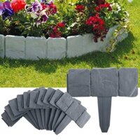 Zsdn Bãi cỏ Edging Hiệu ứng nhựa Giường hoa đá cuội màu xám