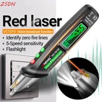 ZSDN Bút thử Laser đỏ, Bút không tiếp xúc phát sóng bằng giọng nói Bút kiểm tra giọng nói thông minh, Máy dò điện áp VC1019 chuyên nghiệp 12-1000V Volt hiện tại Hộ gia đình