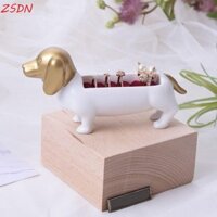 Zsdn Dachshund Chó Nhẫn Hộp Nhẫn Giá Đỡ Trang Sức Người Tổ Chức Quà Tặng