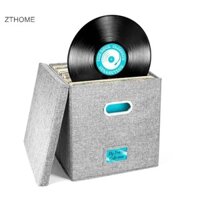 Zthome 12 Inch Vinyl Ghi Lưu Trữ Hộp Có Nắp Và Tay Cầm Chống Bụi Thời Trang Và Thiết Thực LP Ghi Tổ Chức Cho Hồ Sơ HOT