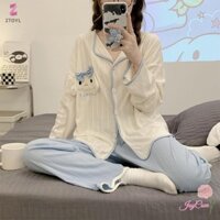 Ztoyl Thường Ngày Nhà Hoạt Hình Chó Con Nơ Dài Tay Quần Bộ Đồ Ngủ Bộ Nữ Mới