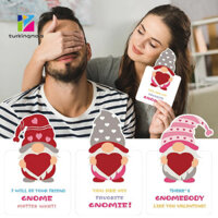 Ztur _ Diy Cards Bộ dụng cụ làm thiệp tự làm 24 chiếc Thiệp chúc mừng ngày lễ tình nhân với Kem tẩy trái tim Gnomes dễ thương Màu sắc rực rỡ Hoa văn độc đáo Hoàn hảo cho Valentine 's cho Đông Nam