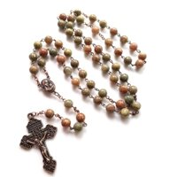 Zuo Mân Côi Vòng Cổ Với Chúa Giêsu Thánh Giá Công Giáo Thánh Giá Mặt Dây Chuyền Hạt Tròn Dây Xích Dài Dây Chuyền Trang Sức Cho Nam Nữ