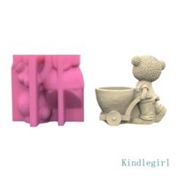 Zuoo Hình gấu Bình Silicone Khuôn giữ khuôn cho bê tông thủ công DIY